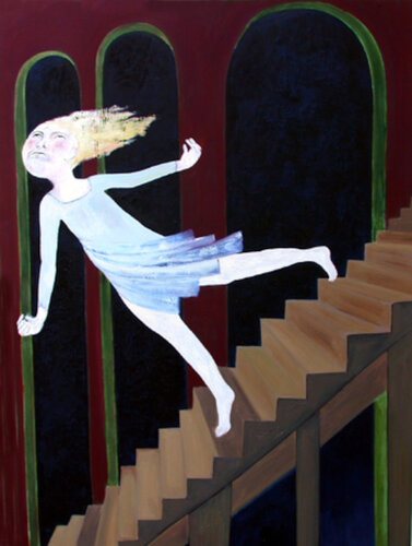 Femme à l'escalier n°2 by Jean-Yves Benzi, Painting for Sale on Select