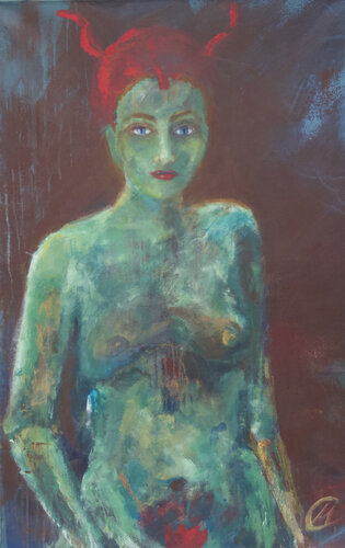 Das Krampusmädchen by Christiane Caroline Möller, Painting for Sale on Select