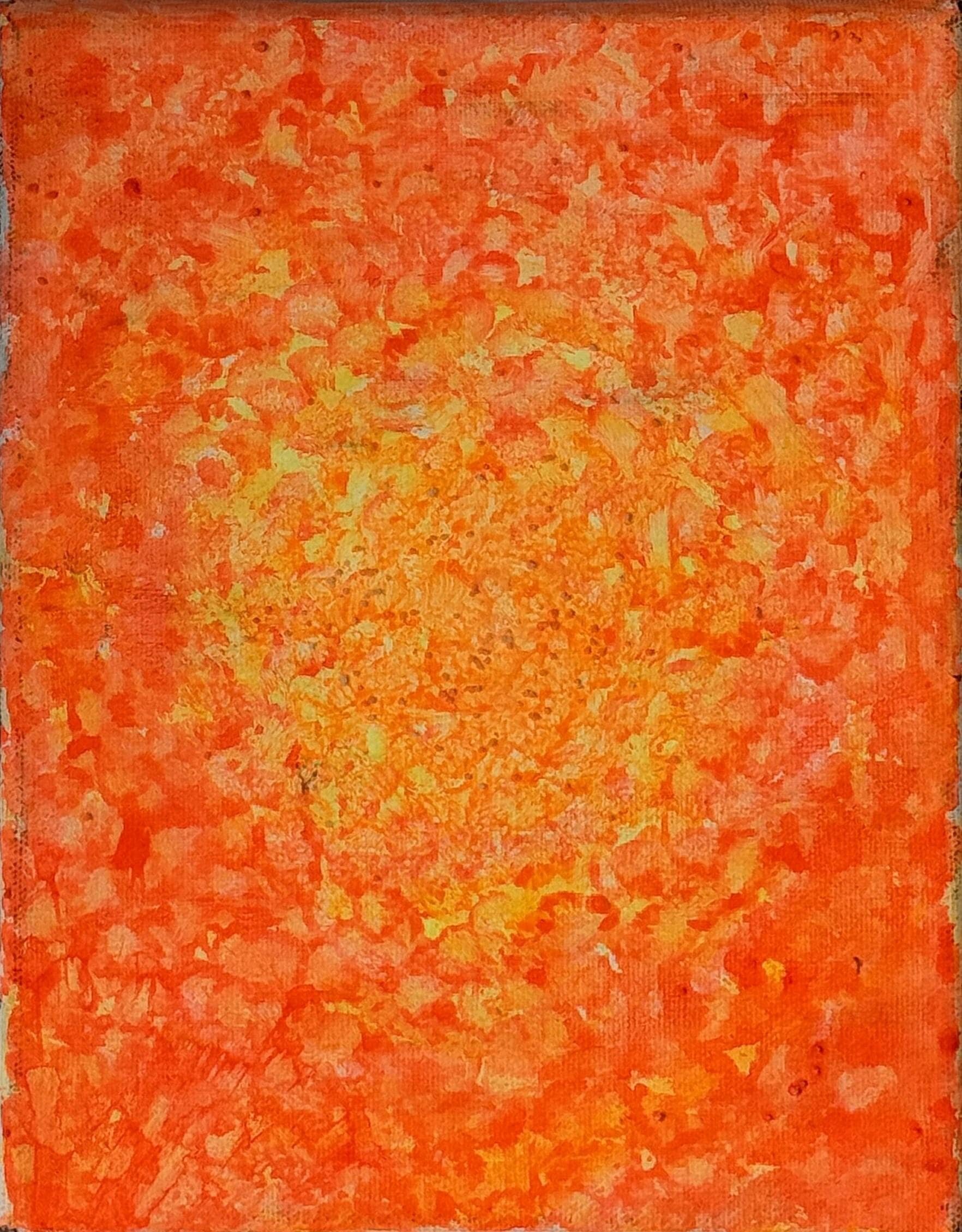 Orange Red Abstract with Radiating Centre