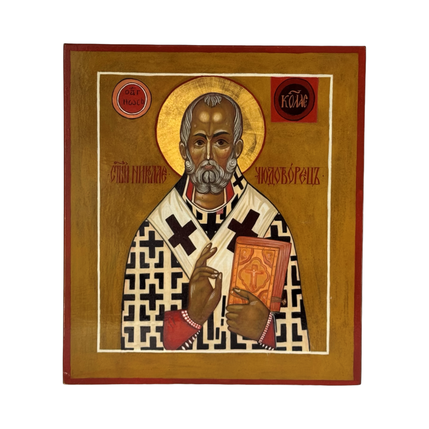 Saint Nicholas the Wonderworker Orthodox Icon Alla Ditla Original painting for sale
