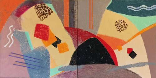 JEU DE CARRéS by Annie-France Giroud, Painting for Sale on Select