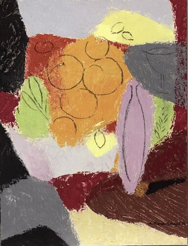 NATURE MORTE AUX FRUITS by Annie-France Giroud, Painting for Sale on Select