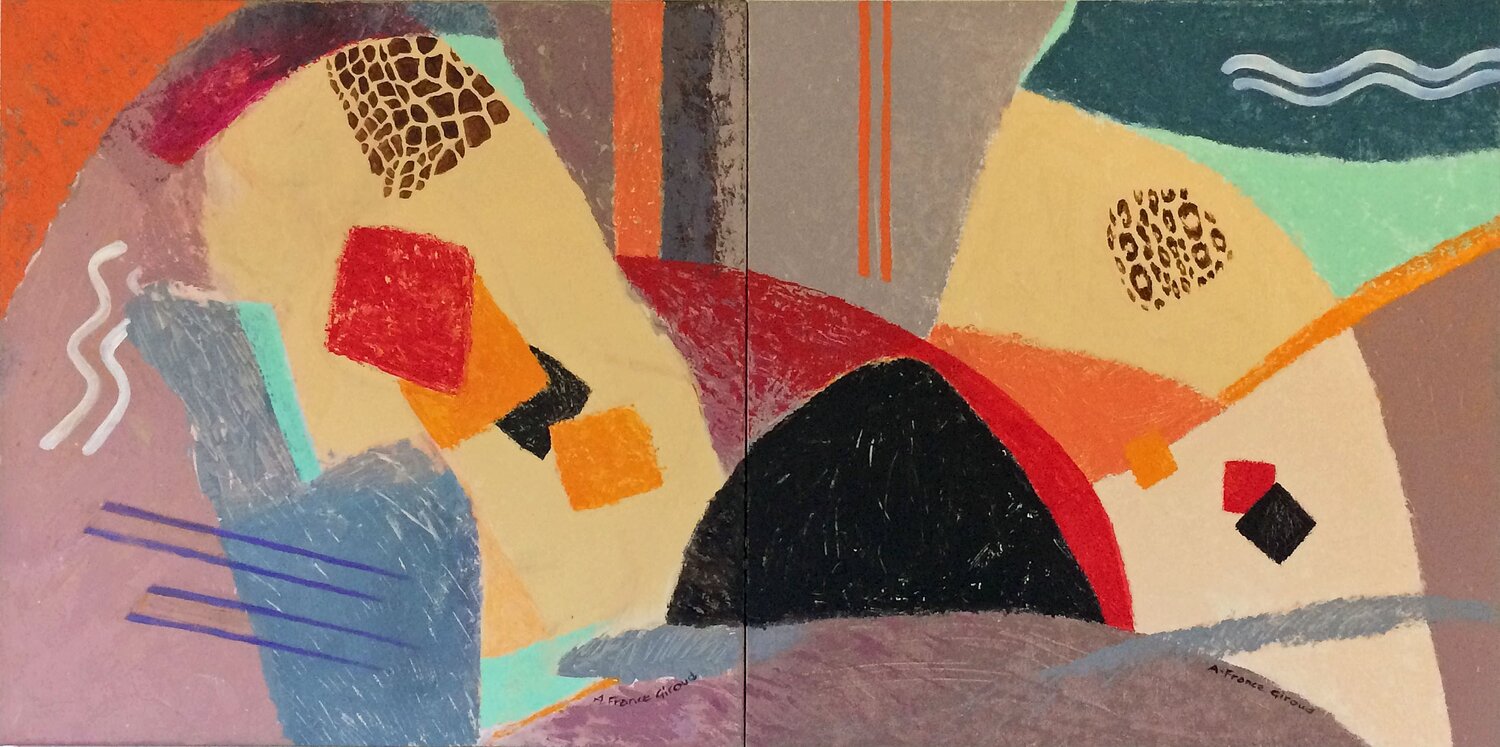 JEU DE CARRéS Annie-France Giroud Original painting for sale