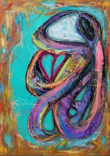 Virtual hug by Ana Maria Guta, Painting for Sale on Select