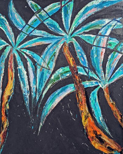 The blue palms by Ana Maria Guta, Painting for Sale on Select