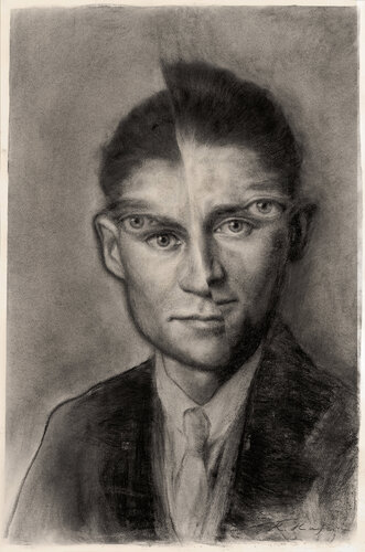 The eyes of Franz Kafka by Kathrin Hufen, Painting for Sale on Select