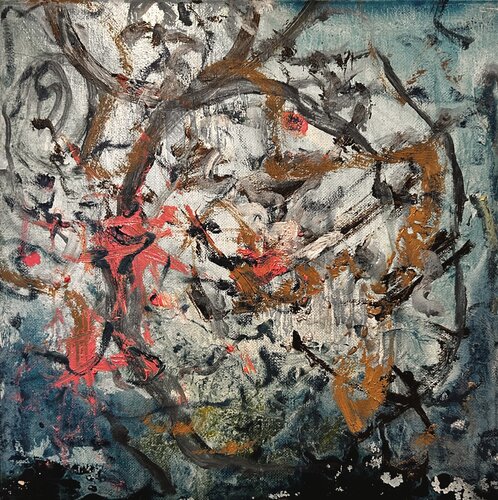 Abstract Painting in Blue: Floating Around Under by Irene Watson, Painting for Sale on Select