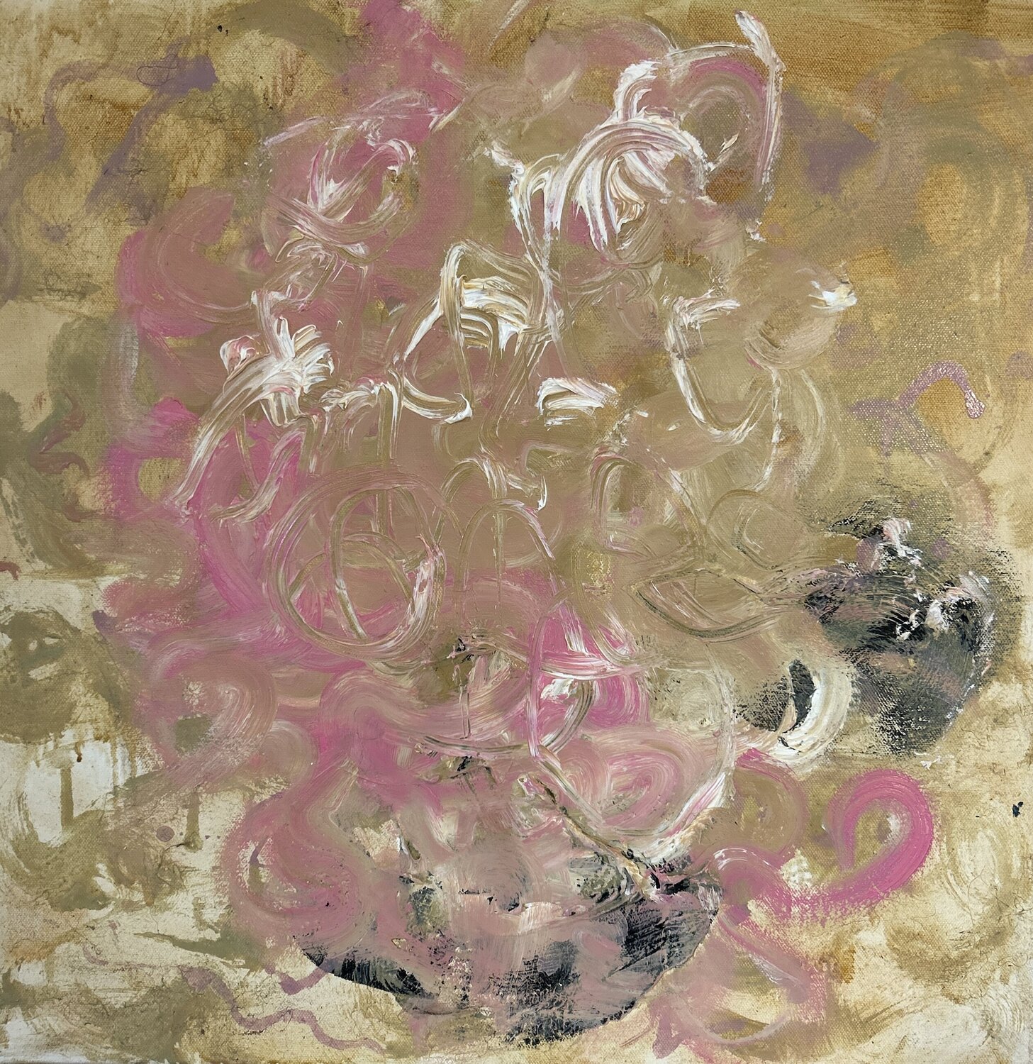 Rubellum, Abstract Oil Painting Suggestive of the Energy of Hydrangea Irene Watson Original painting for sale
