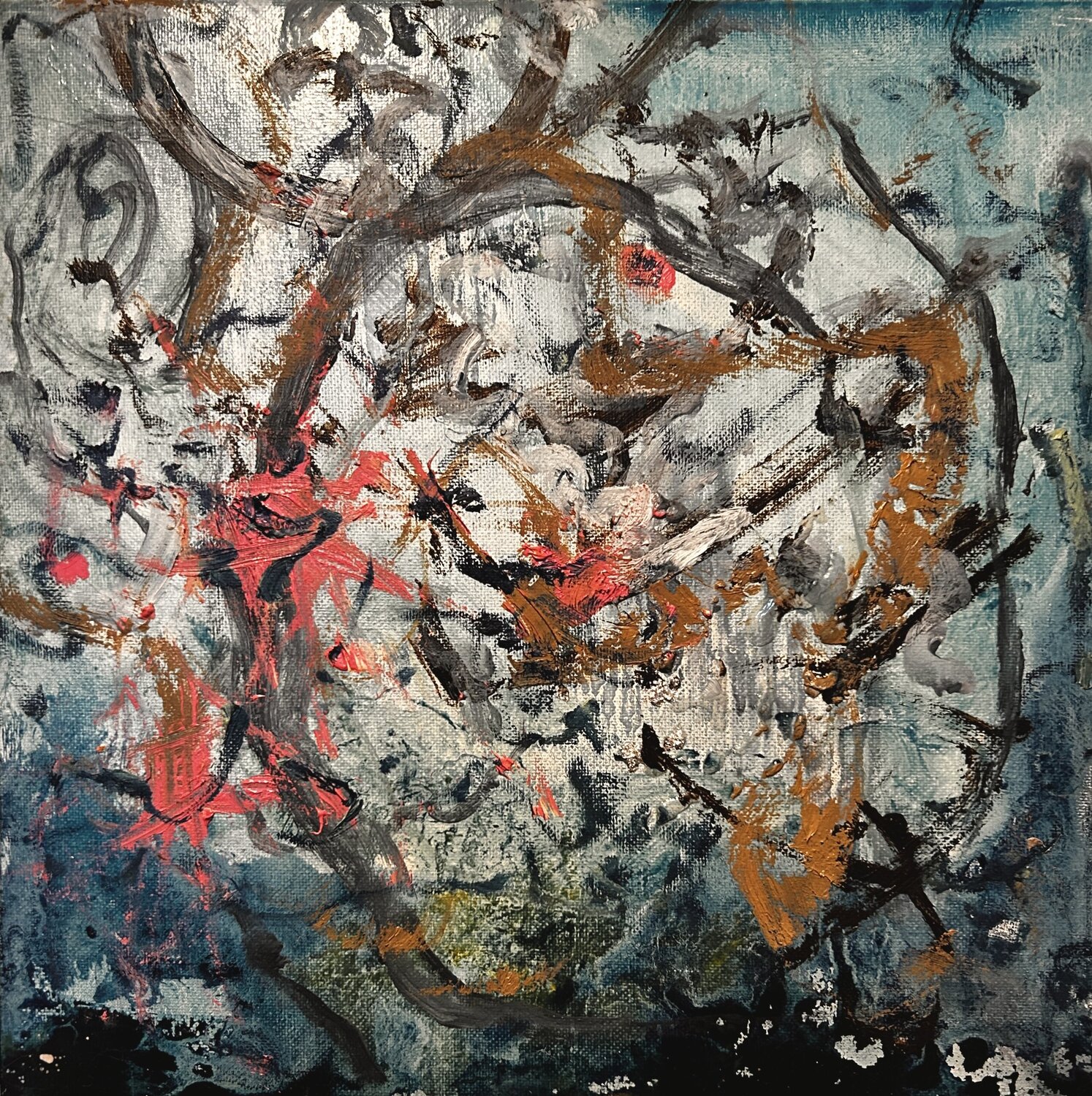 Abstract Painting in Blue: Floating Around Under Irene Watson Original painting for sale