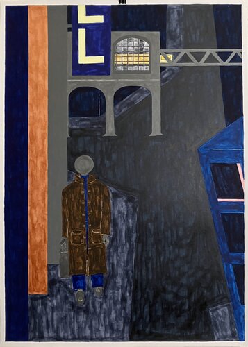 Heimweg (Noir 1) by Barbara Krijanovsky, Painting for Sale on Select