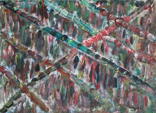 Cañete, entramado cromático by Maria Cruz Porras Villegas, Painting for Sale on Select