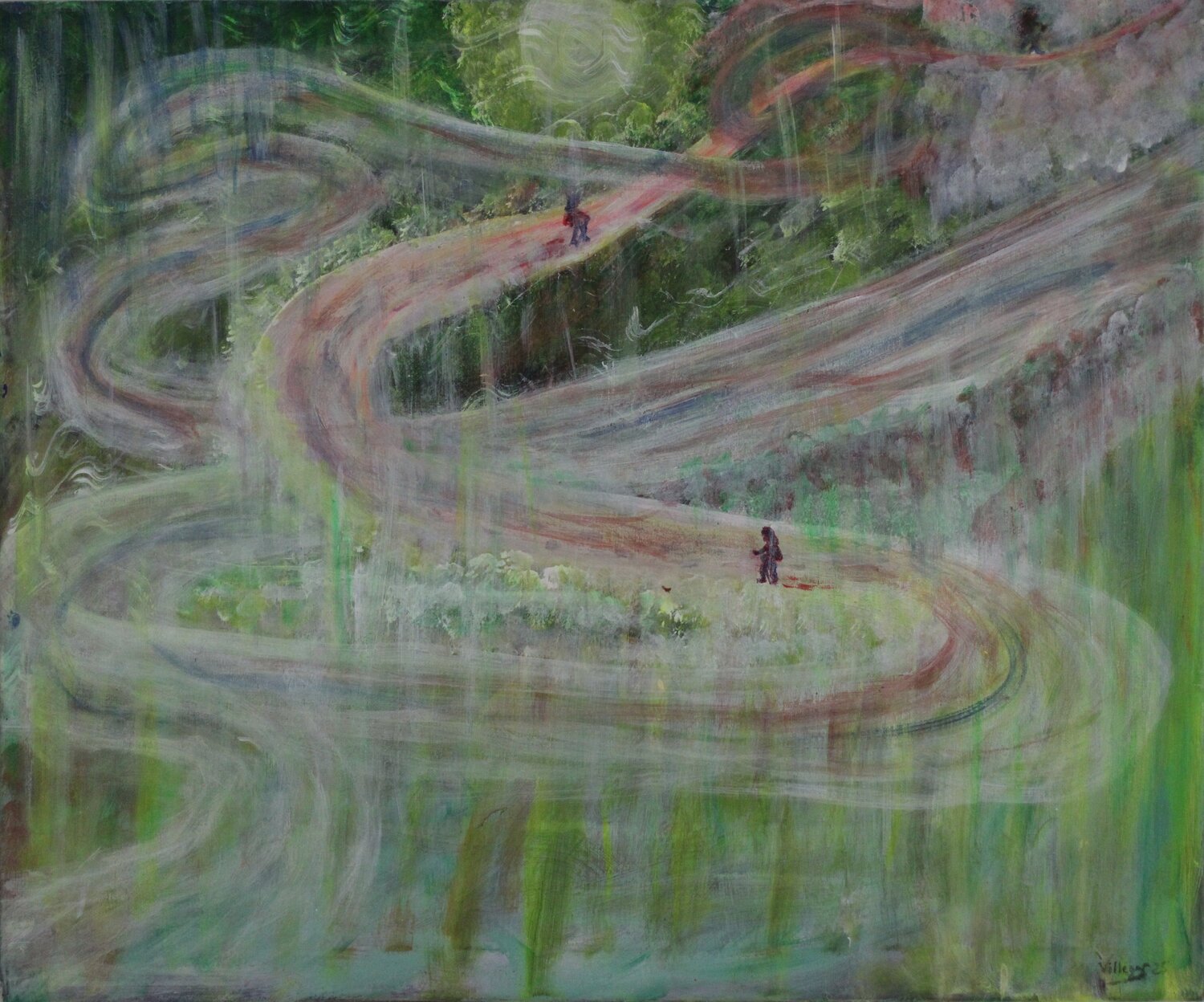 Los Hinojosos, perdido entre estrechos caminos. Maria Cruz Porras Villegas Original painting for sale