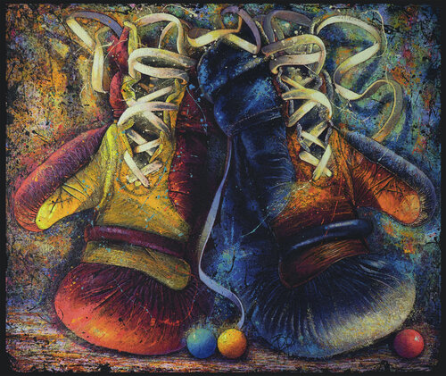 Redblack Gloves by BRUNO BISI, Painting for Sale on Select