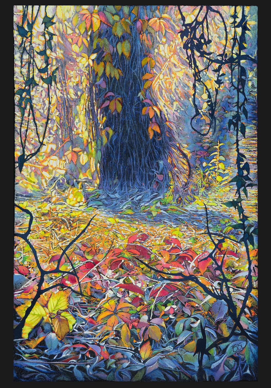 Feyssine Tapis rouge BRUNO BISI Original painting for sale