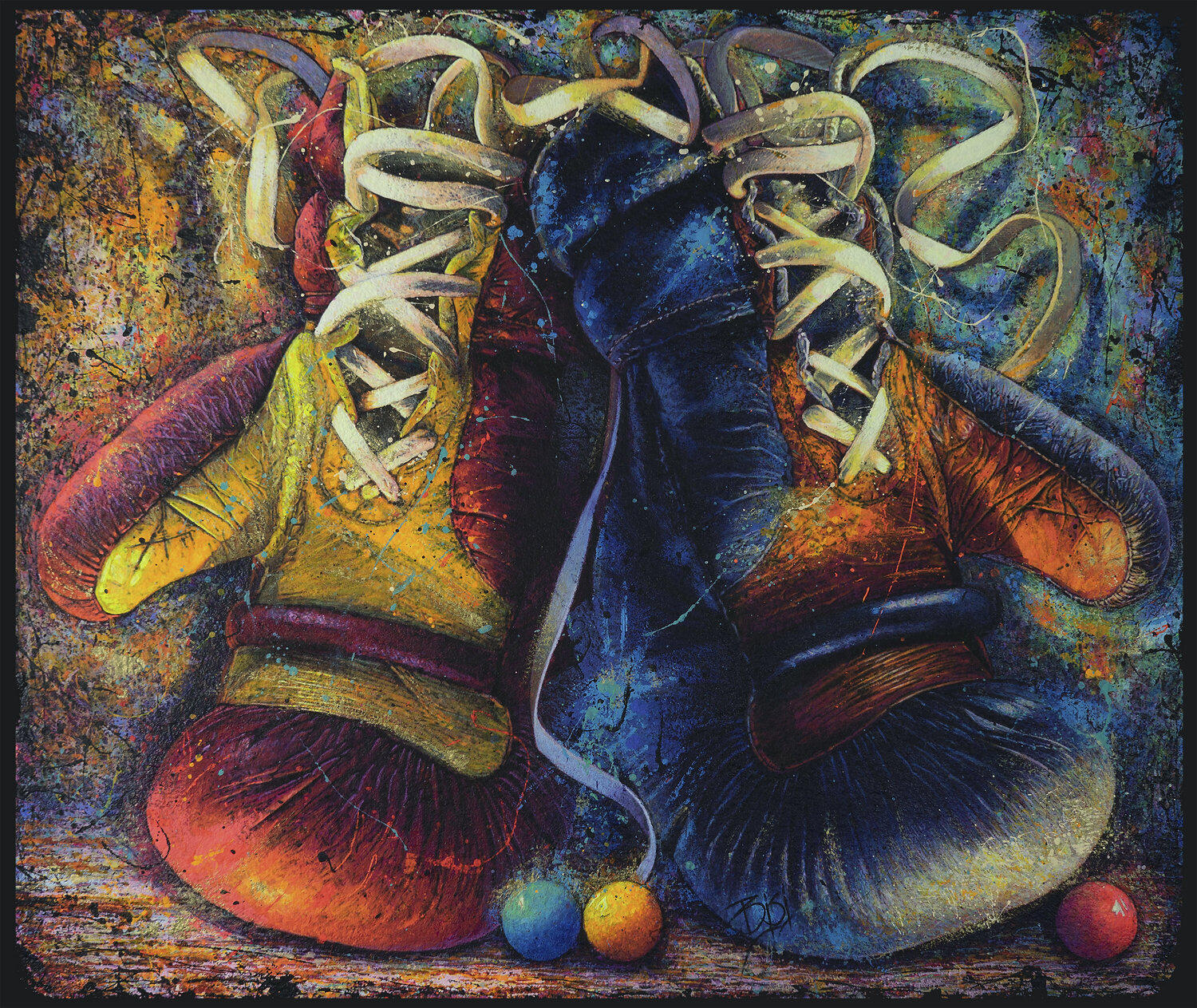 Redblack Gloves BRUNO BISI Original painting for sale