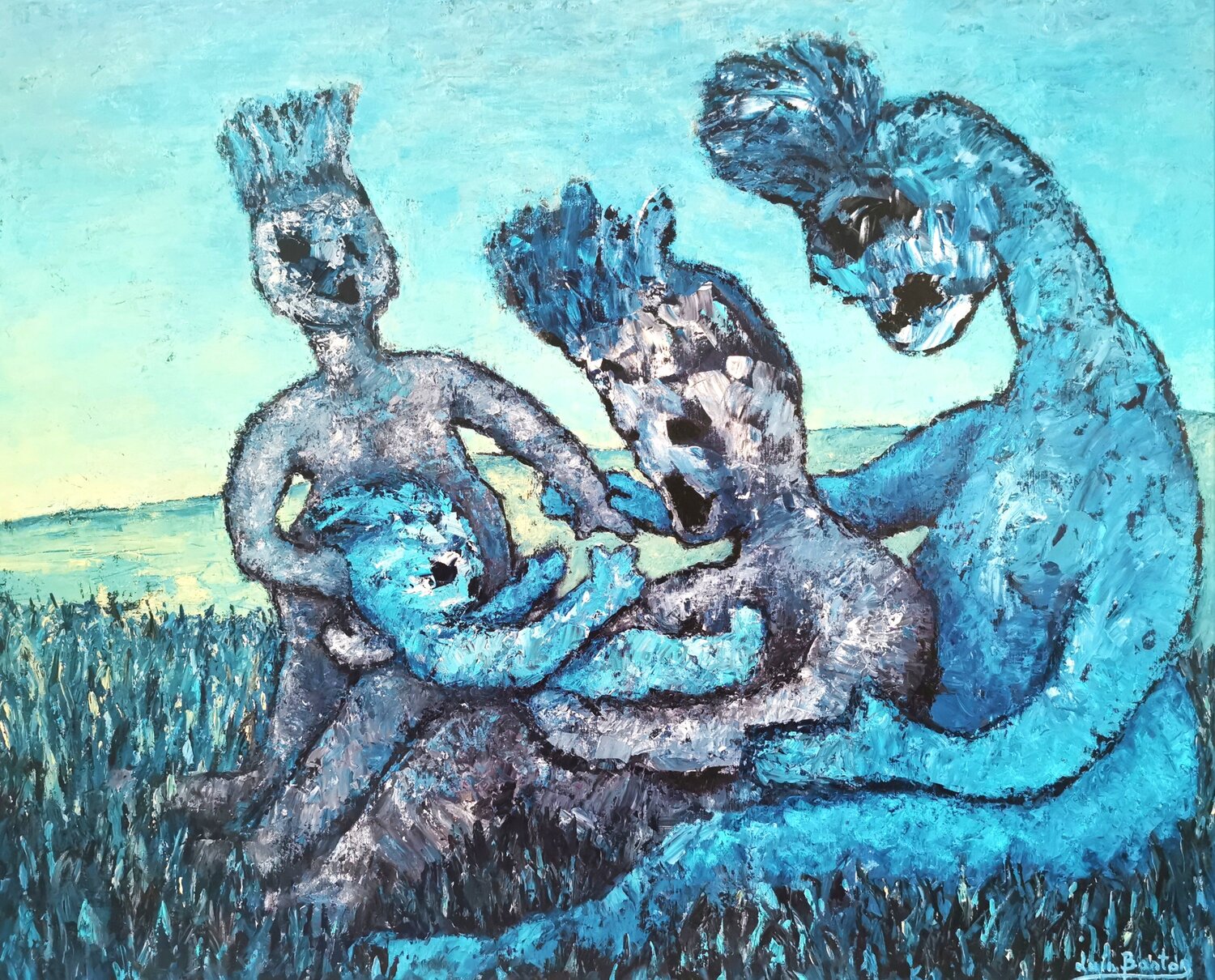 Wilson's family Luís Bastos Original painting for sale