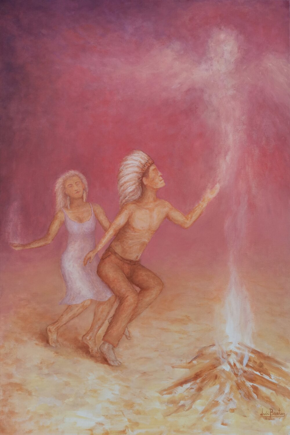 Sacred call Luís Bastos Original painting for sale