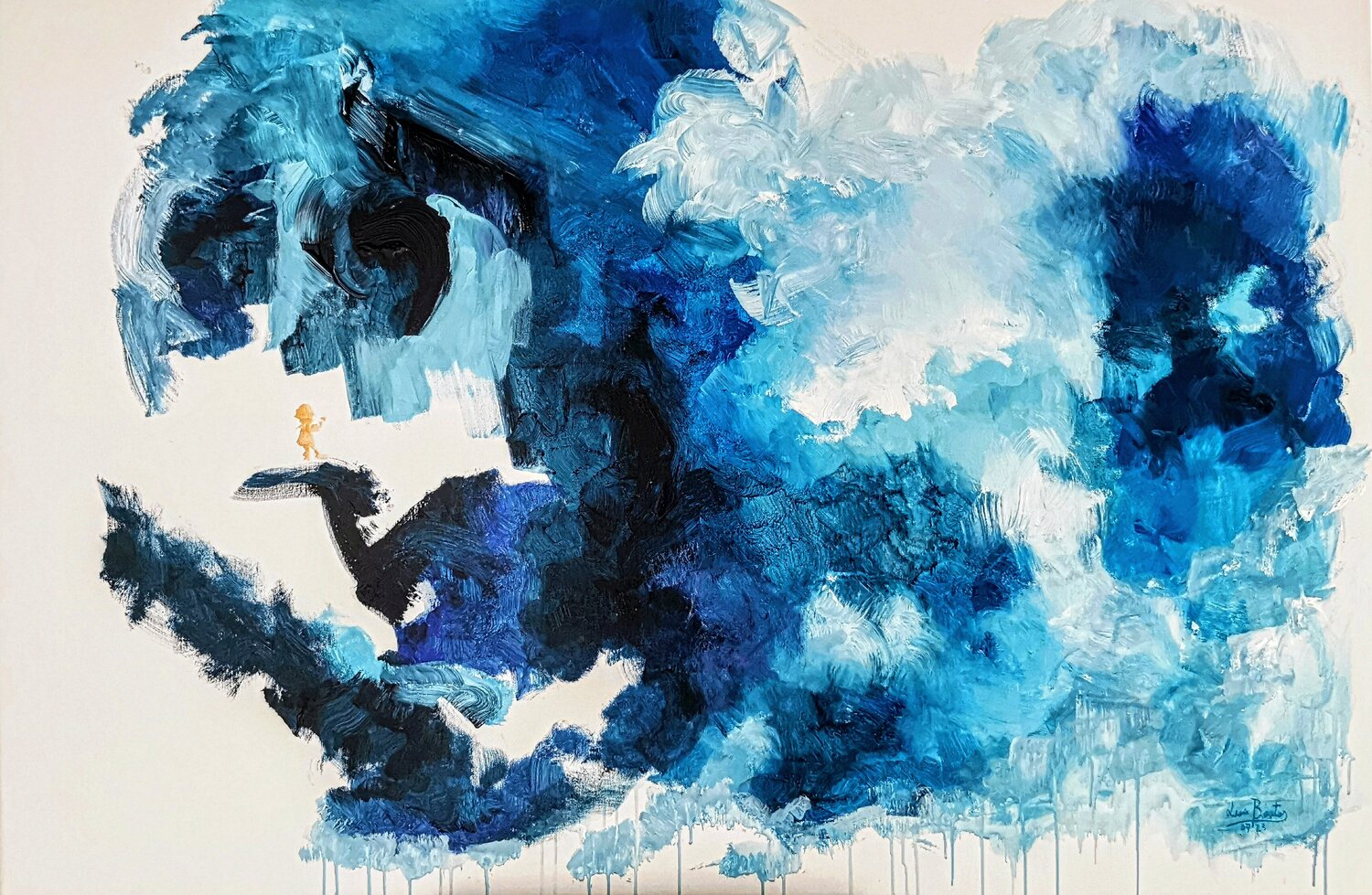Golden Boy Luís Bastos Original painting for sale