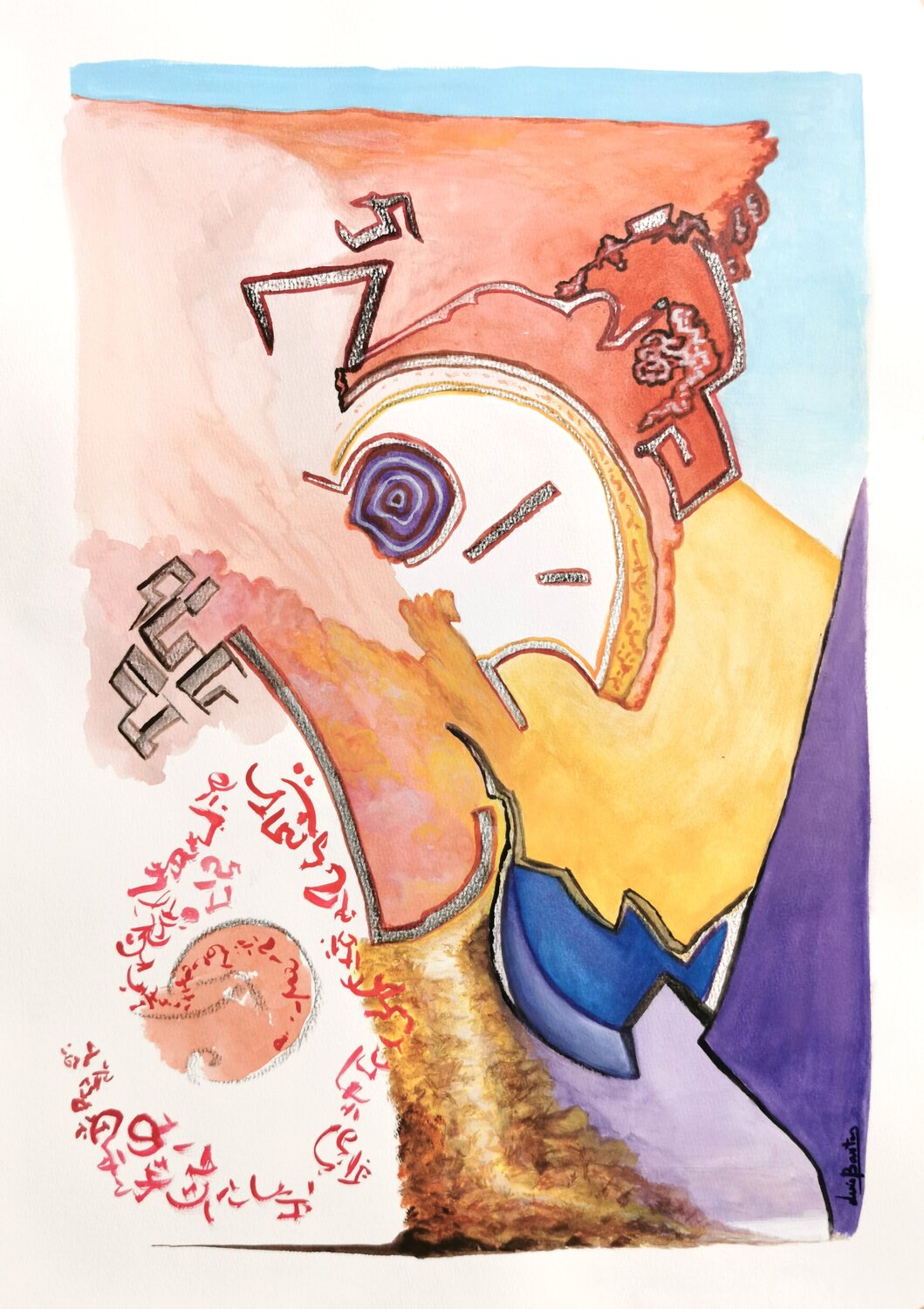 The sound of thought Luís Bastos Original painting for sale