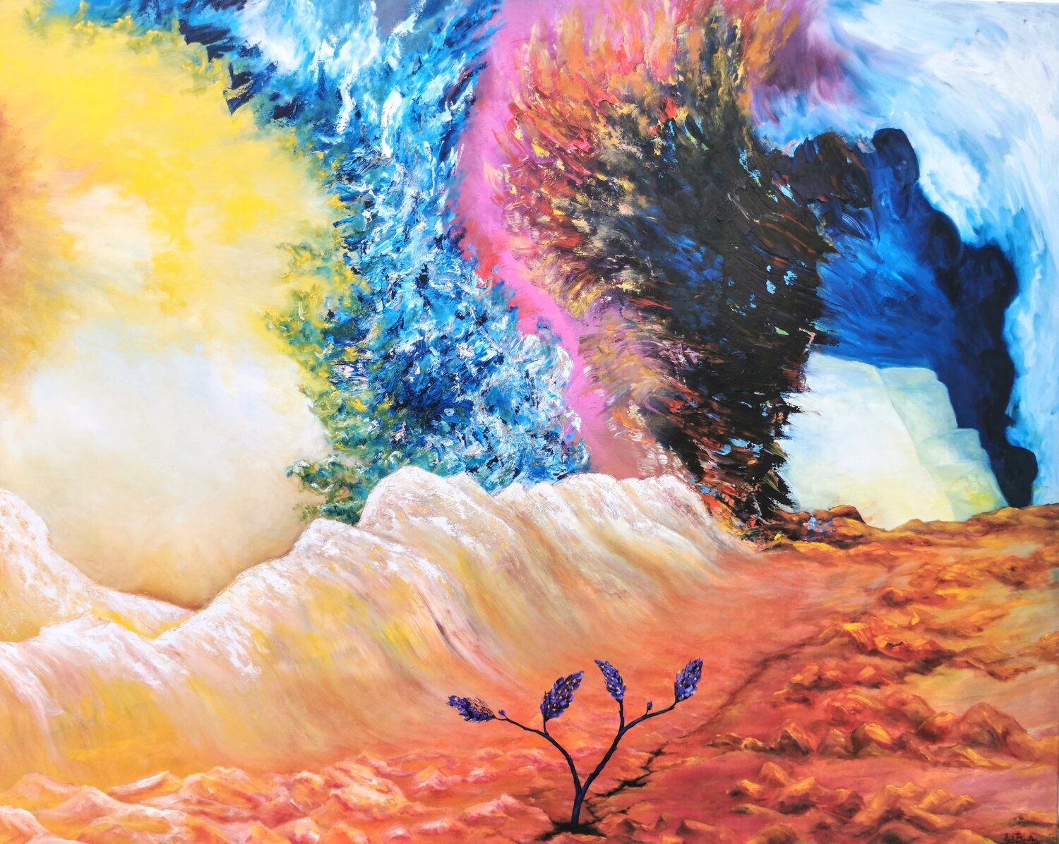 The Phoenix in Bloom Luís Bastos Original painting for sale