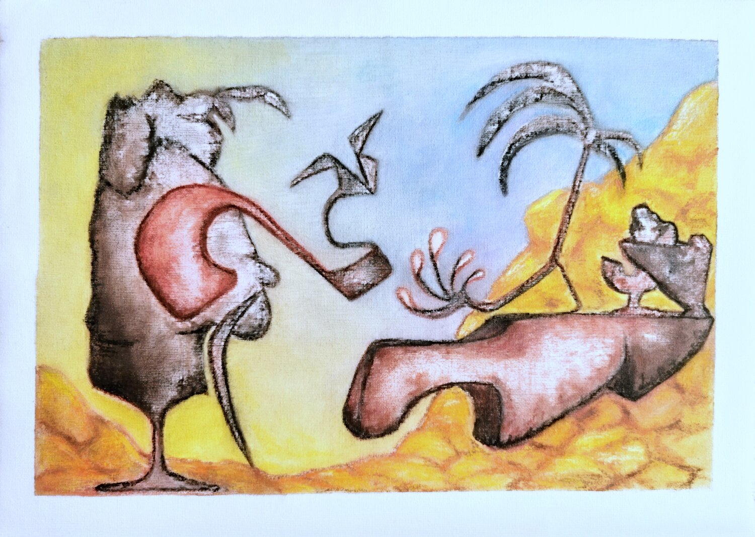 The Strength of the Nomadic Form Luís Bastos Original painting for sale