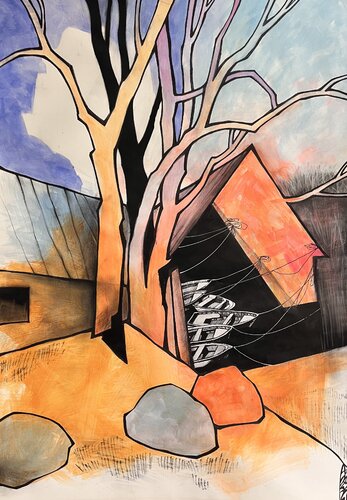 Ein Haus am See by Vera Fischer, Painting for Sale on Select