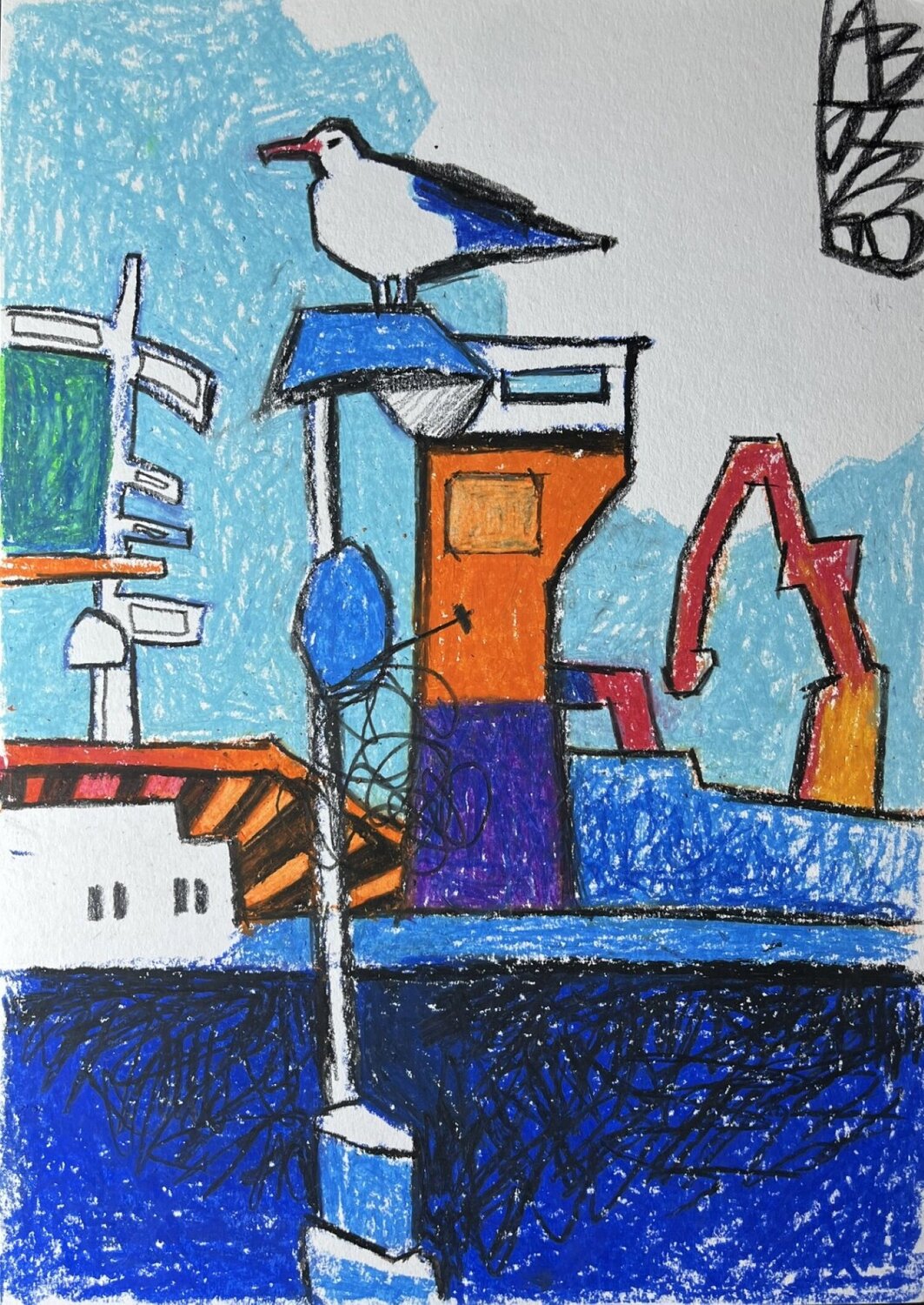 Hafenwächterin Vera Fischer Original painting for sale