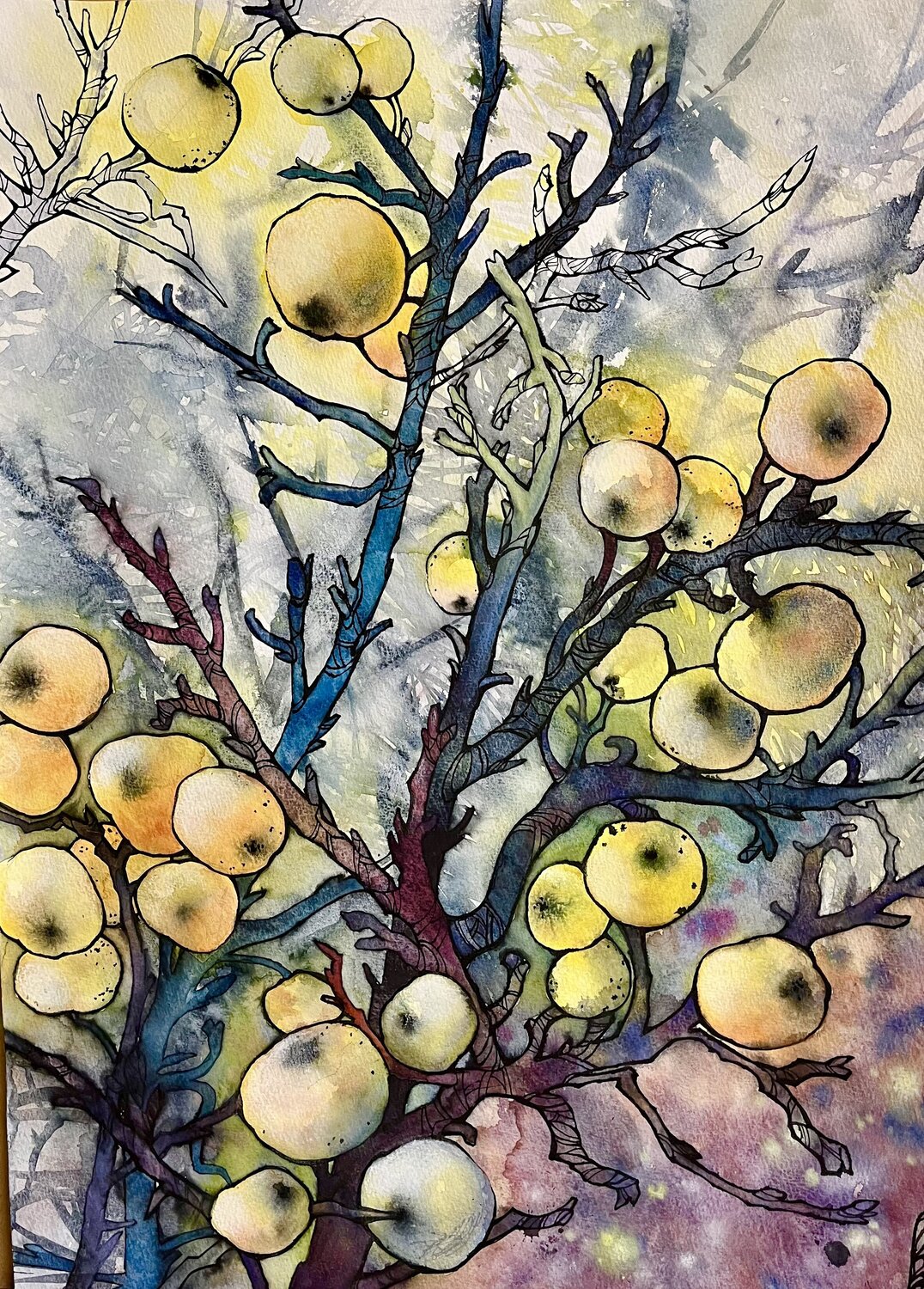 Verborgene Früchte Vera Fischer Original painting for sale