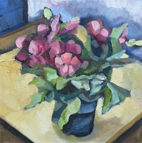 Outdoor potted begonia by @asaleanderz Leanderz, Painting for Sale on Select