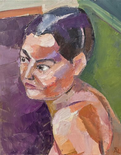 Nude Model Watching by @asaleanderz Leanderz, Painting for Sale on Select