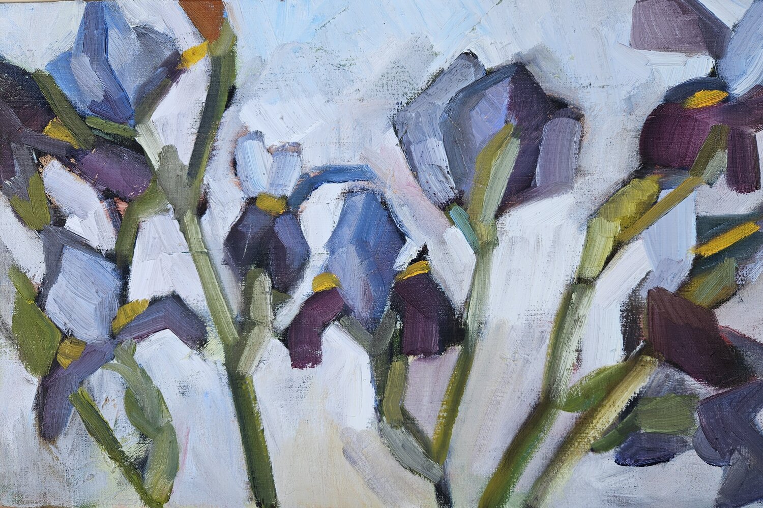 Flower-de-Luce on White @asaleanderz Leanderz Original painting for sale