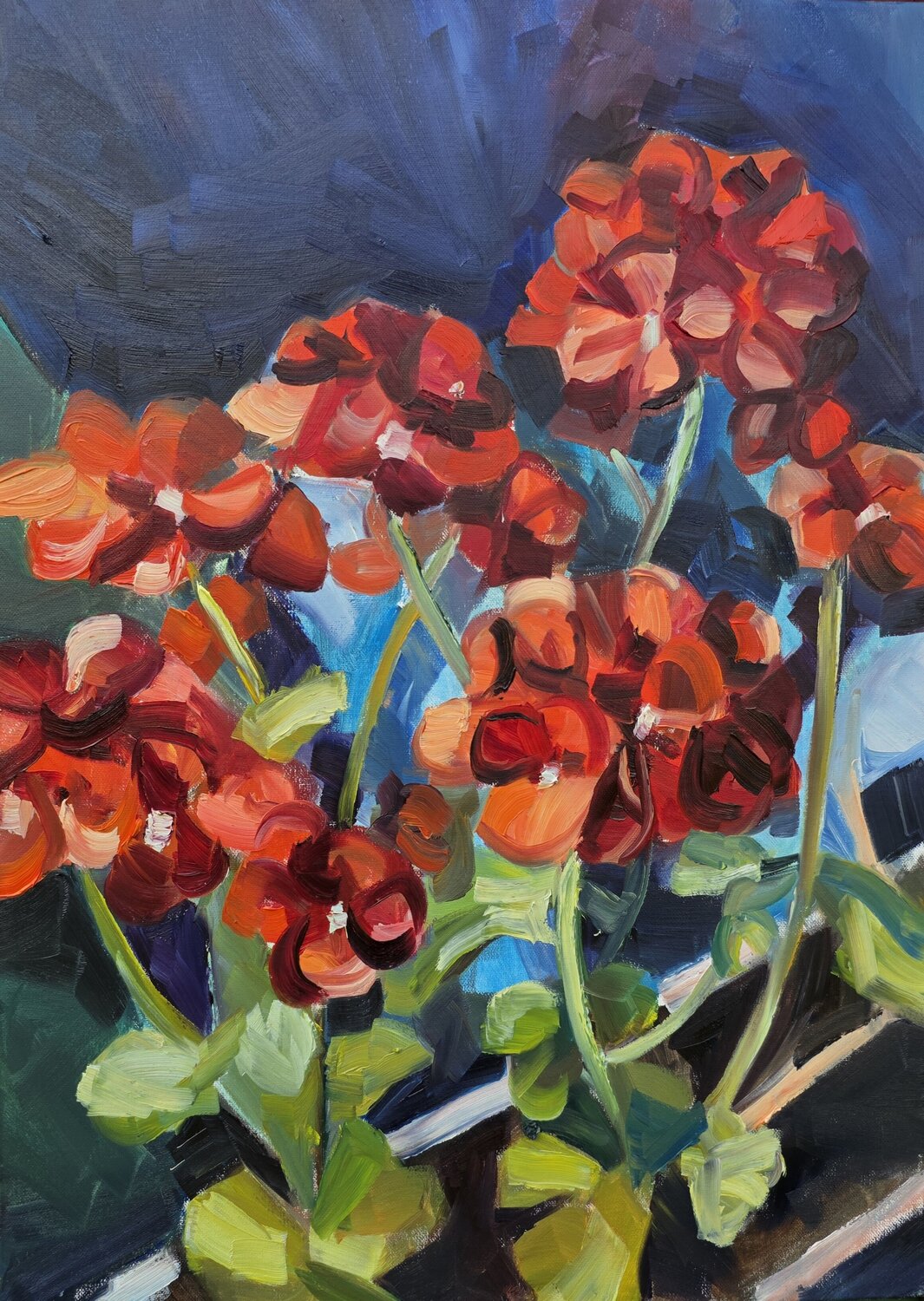 Pelargonium in Spring @asaleanderz Leanderz Original painting for sale
