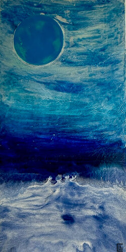 Bleu abyssal by claire lassonnery, Painting for Sale on Select