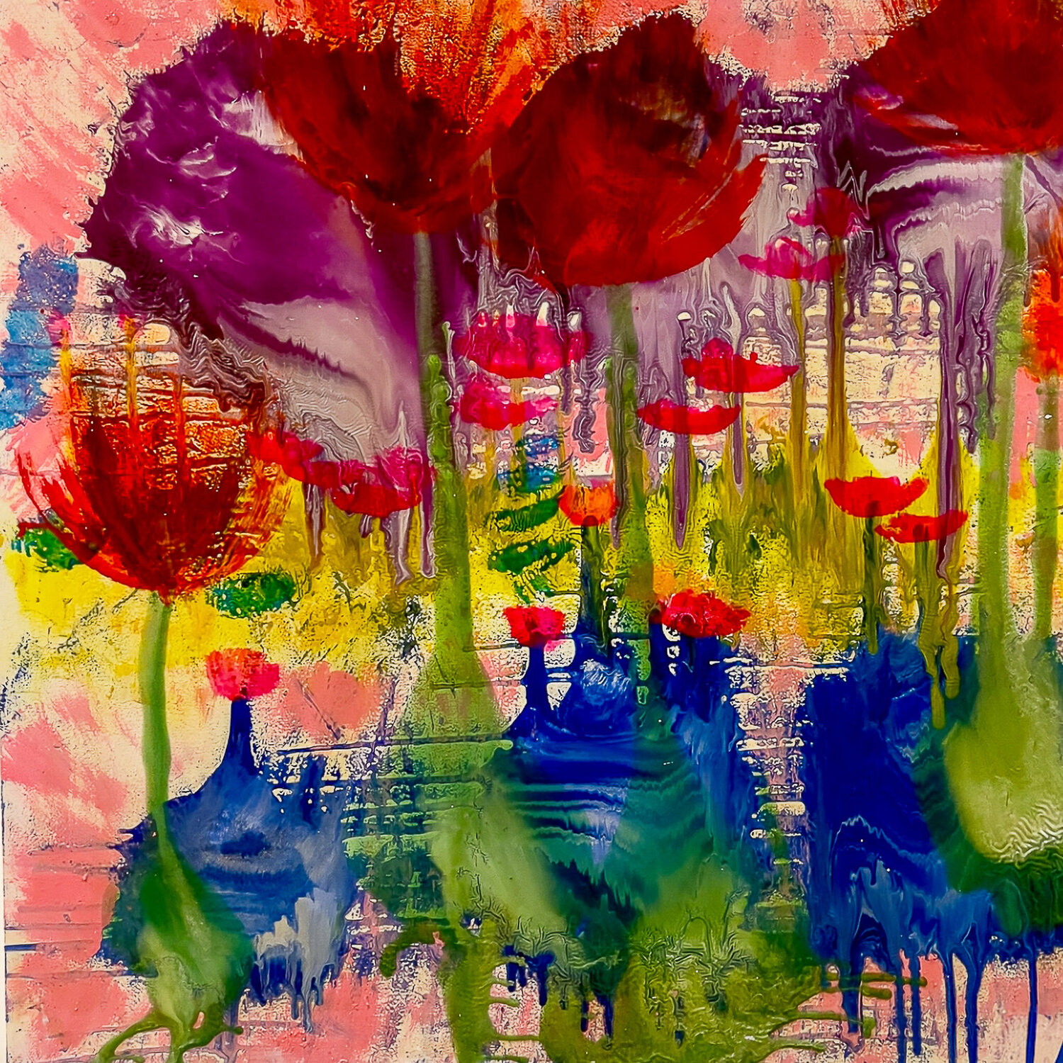 COQUELICOTS claire lassonnery Original painting for sale
