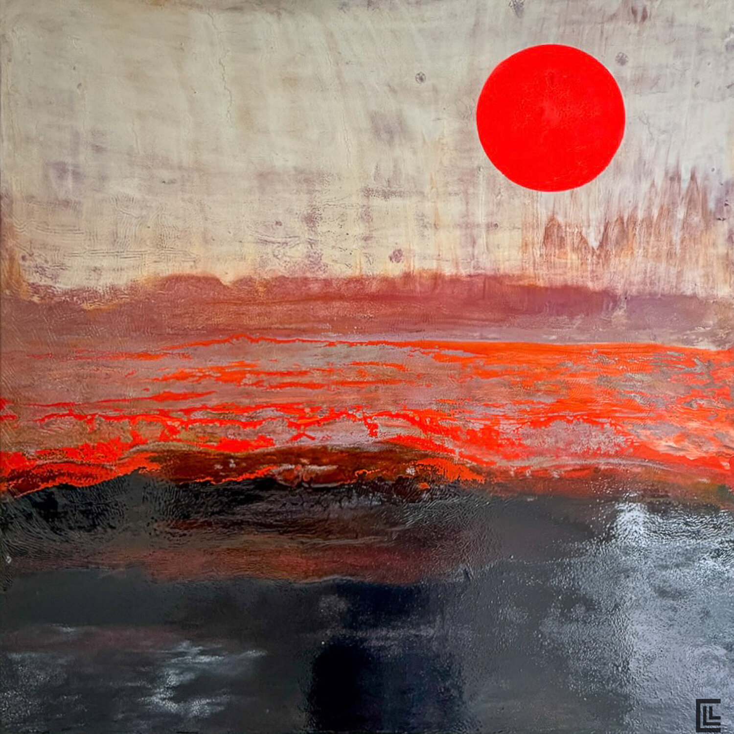Orange minéral claire lassonnery Original painting for sale