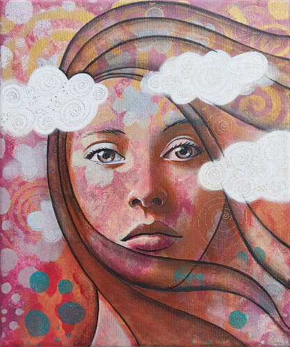 Testa tra le nuvole by Daniela Prezioso Einwaller, Painting for Sale on Select