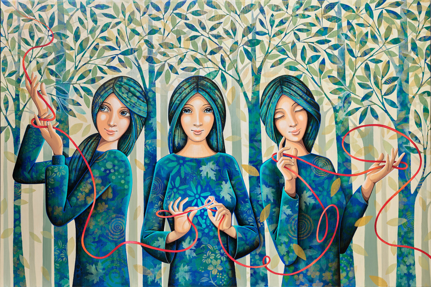 Filo rosso Daniela Prezioso Einwaller Original painting for sale