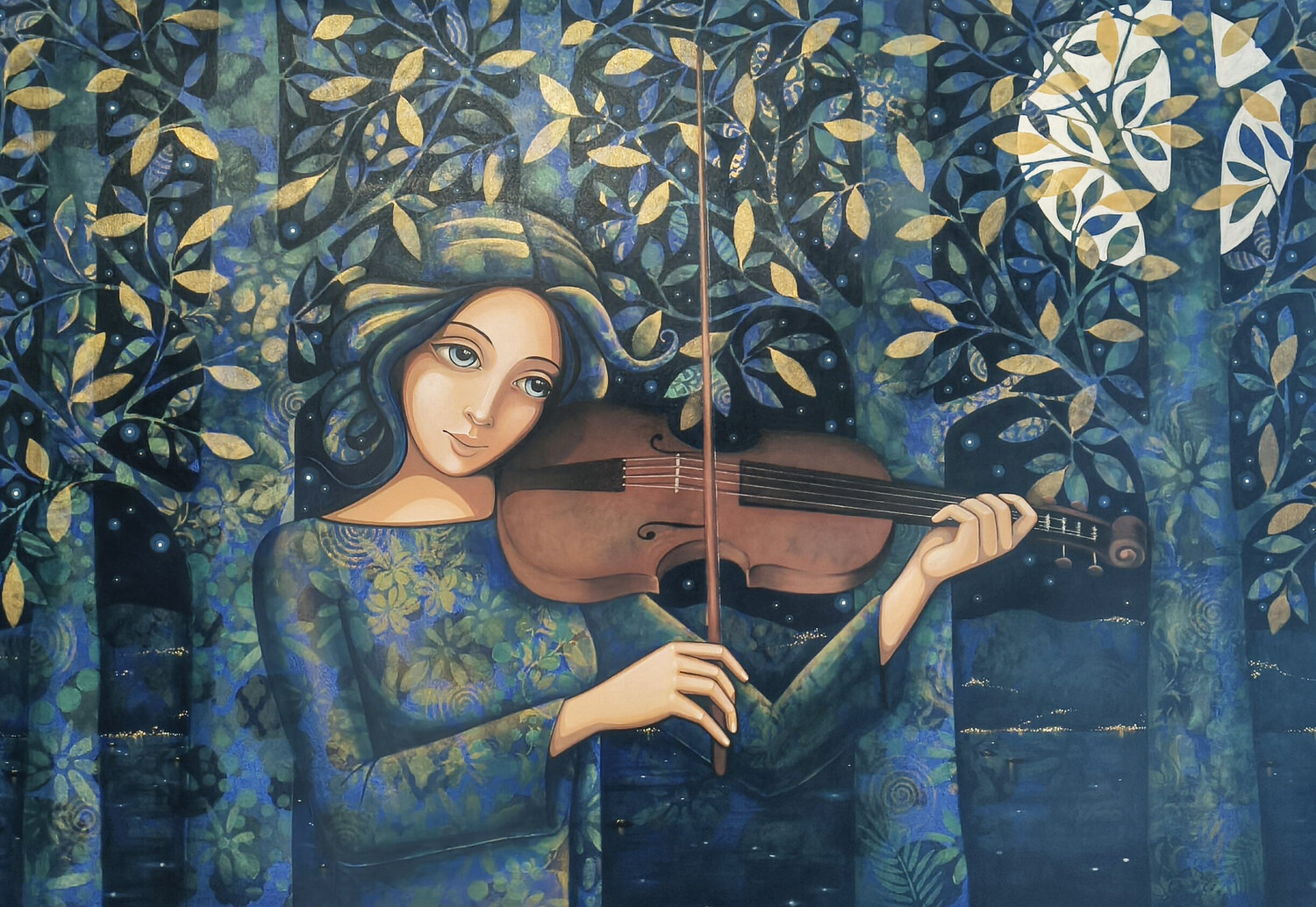 Violino notturno Daniela Prezioso Einwaller Original painting for sale
