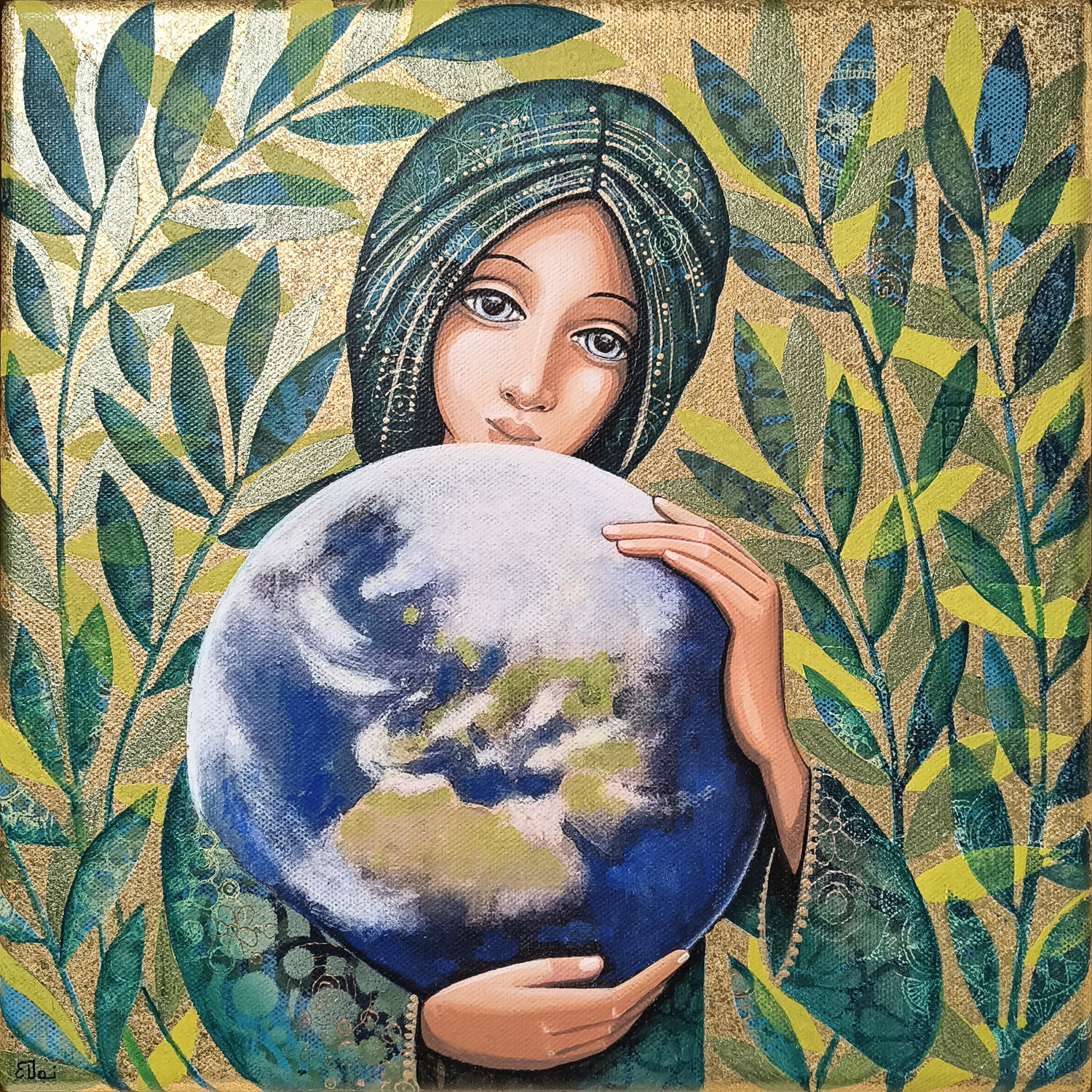 Il mondo nelle mani Daniela Prezioso Einwaller Original painting for sale