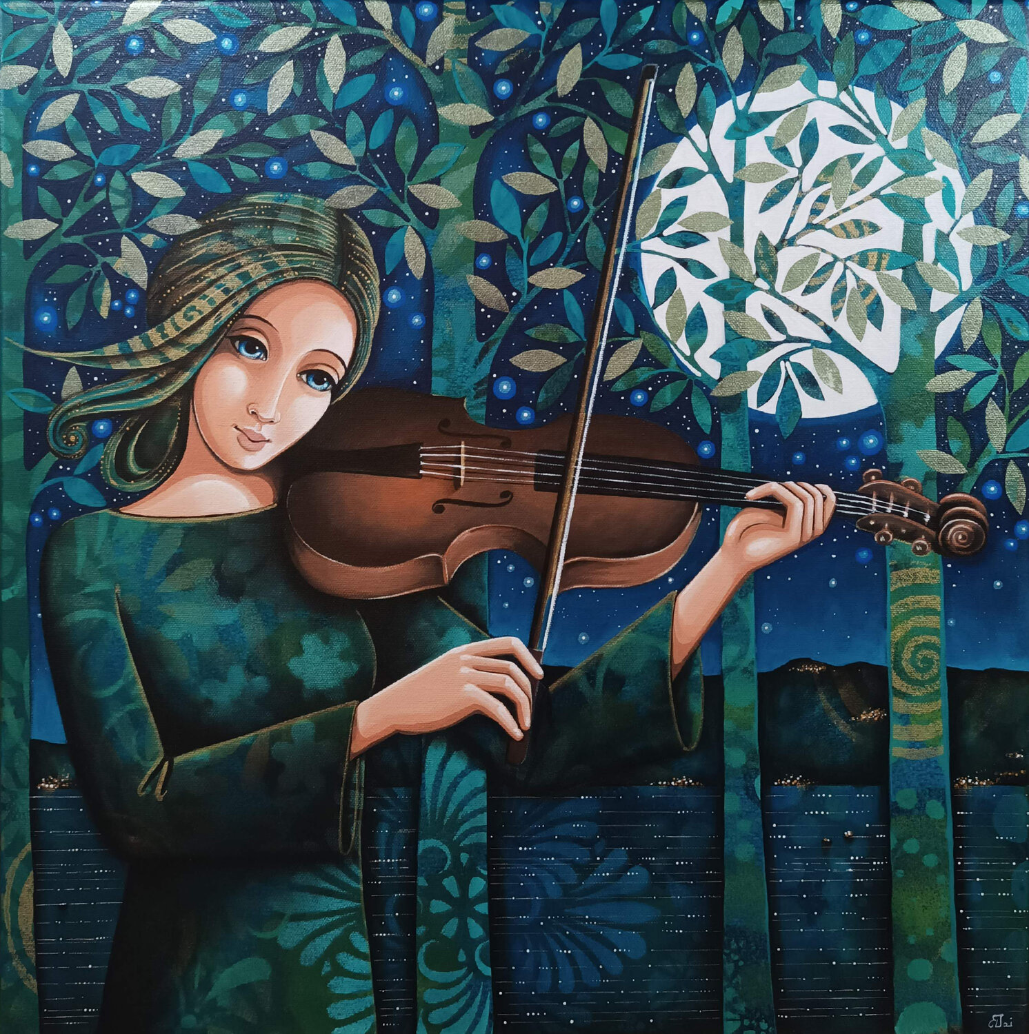 Violino notturno Daniela Prezioso Einwaller Original painting for sale