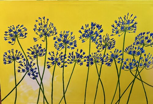 Agapanthus Sunshine (Agapanthus flowers) by Ruth Breen, Painting for Sale on Select