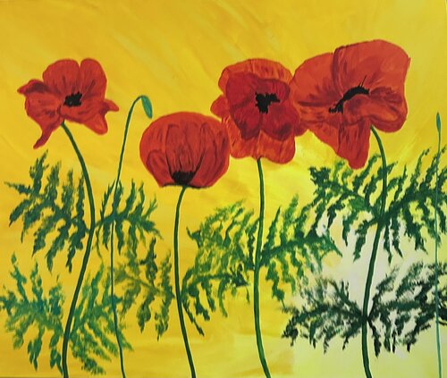 Poppies Sunshine (Flowers) by Ruth Breen, Painting for Sale on Select