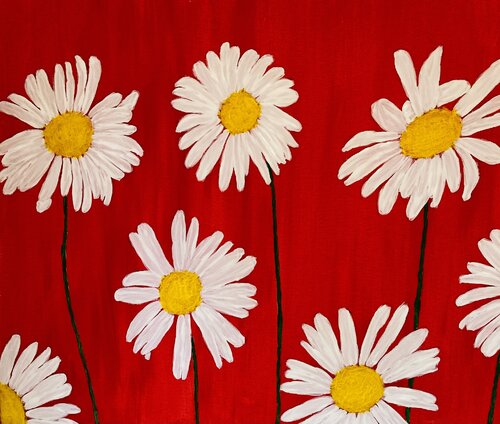 Daisy Red (Flowers) by Ruth Breen, Painting for Sale on Select