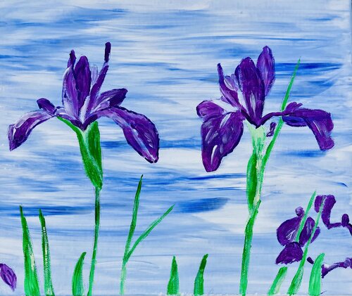 Purple Iris by Ruth Breen, Painting for Sale on Select