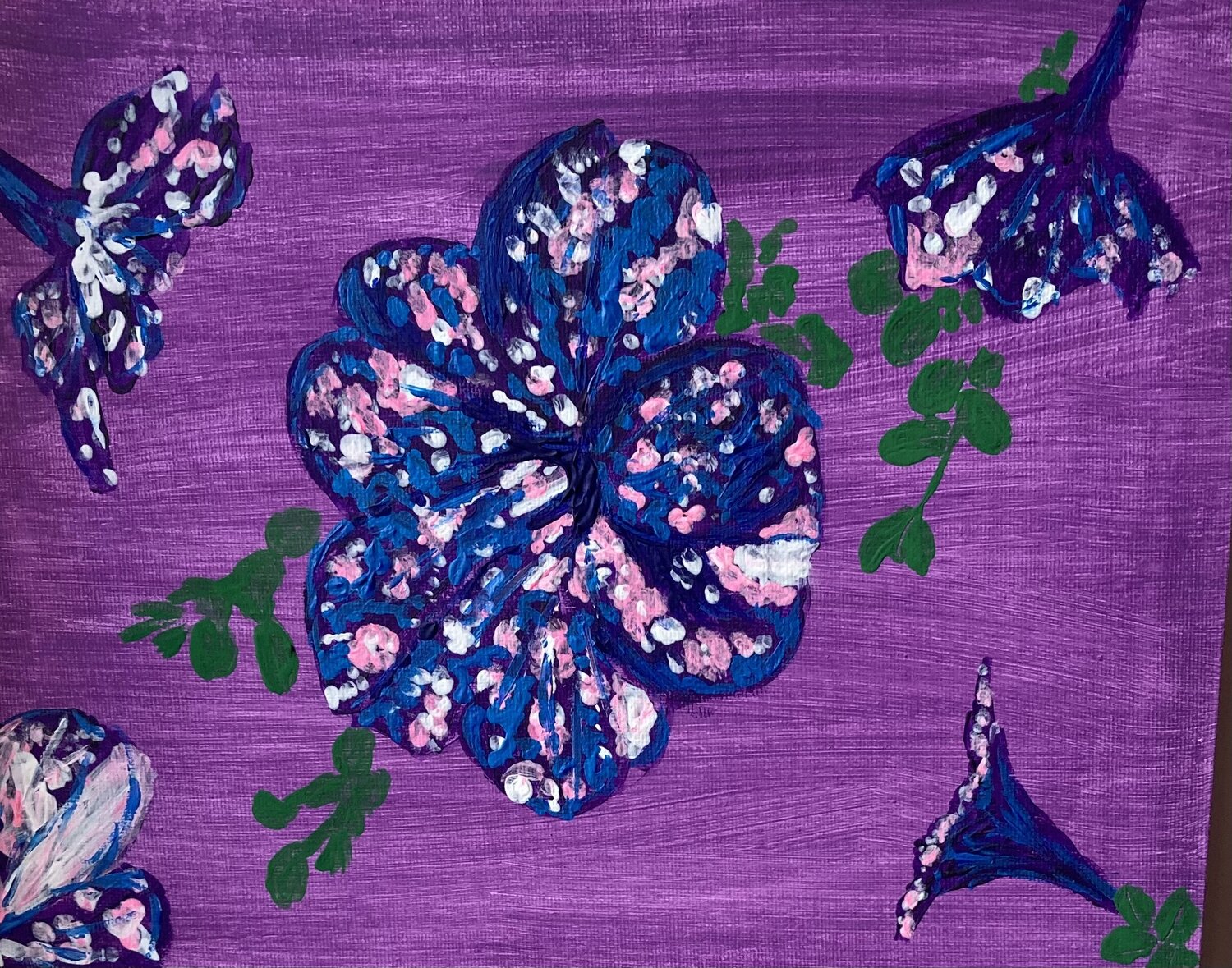 Crazy Colours (flowers) Ruth Breen Original painting for sale