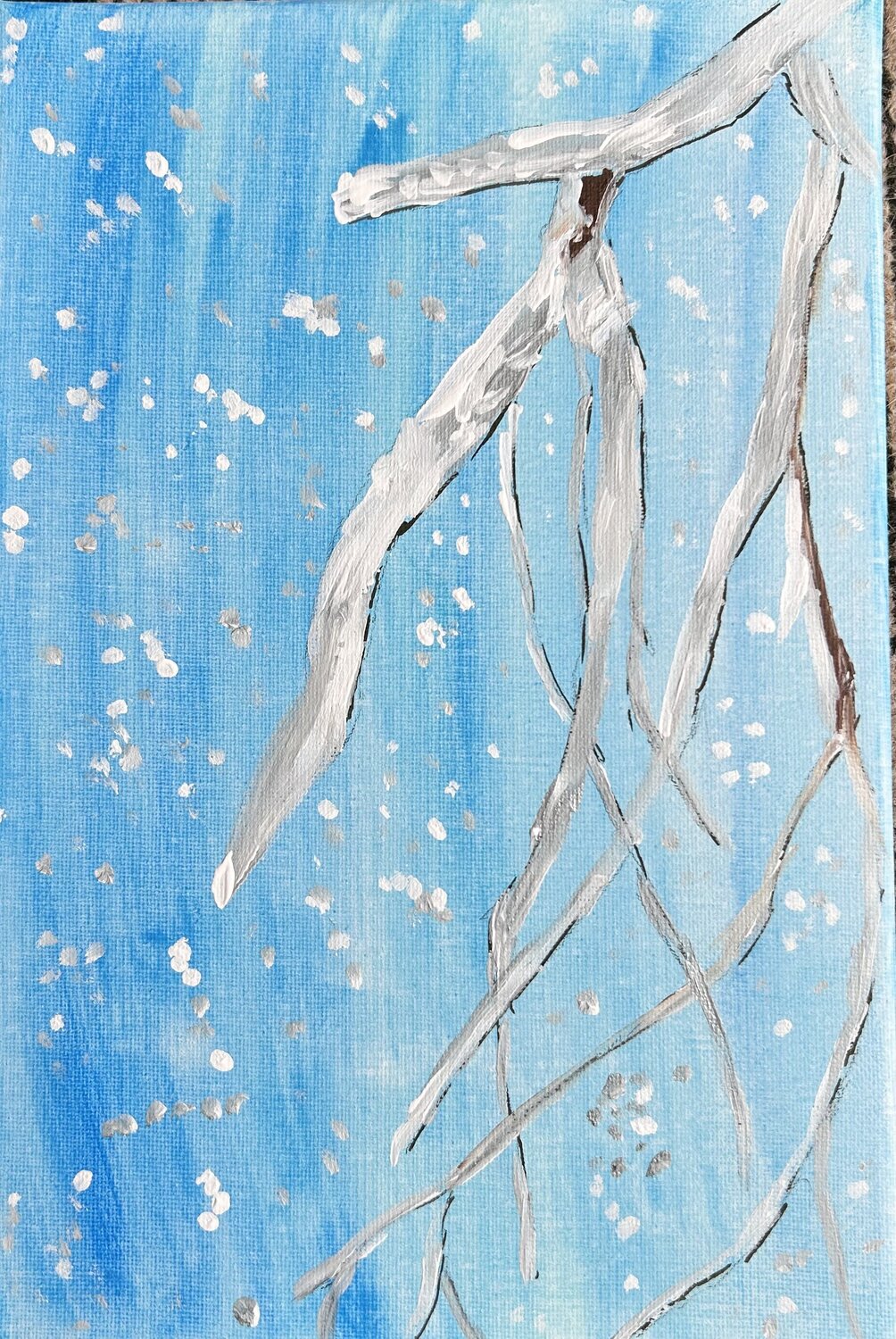 Snowy time Ruth Breen Original painting for sale