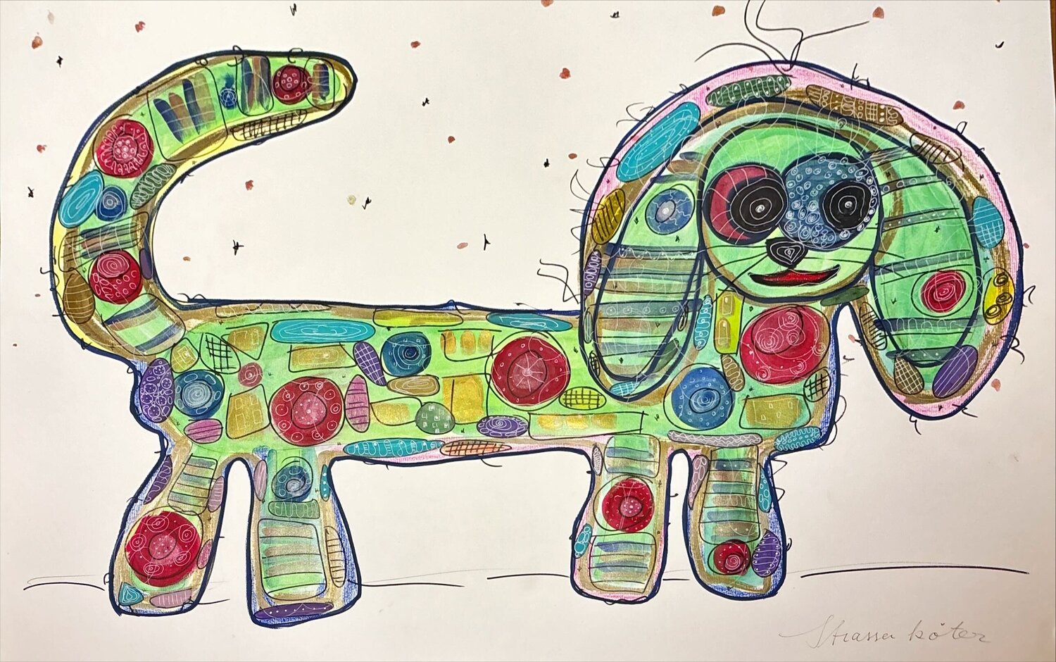 Street Dog No. 12 ANKE NEUFING Original painting for sale