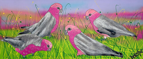 Galahs at Sunset 122cm x 51cm by DEBORAH LANG, Painting for Sale on Select