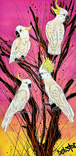 Cockatoos at Sunrise 76cm x 152cm by DEBORAH LANG, Painting for Sale on Select