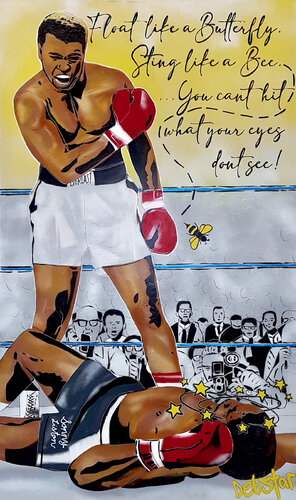 Muhammad Ali Float Like a Butterfly 91cm x 152cm by DEBORAH LANG, Painting for Sale on Select